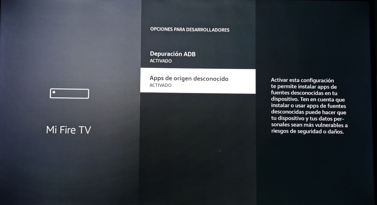 Activar apps desconocidas