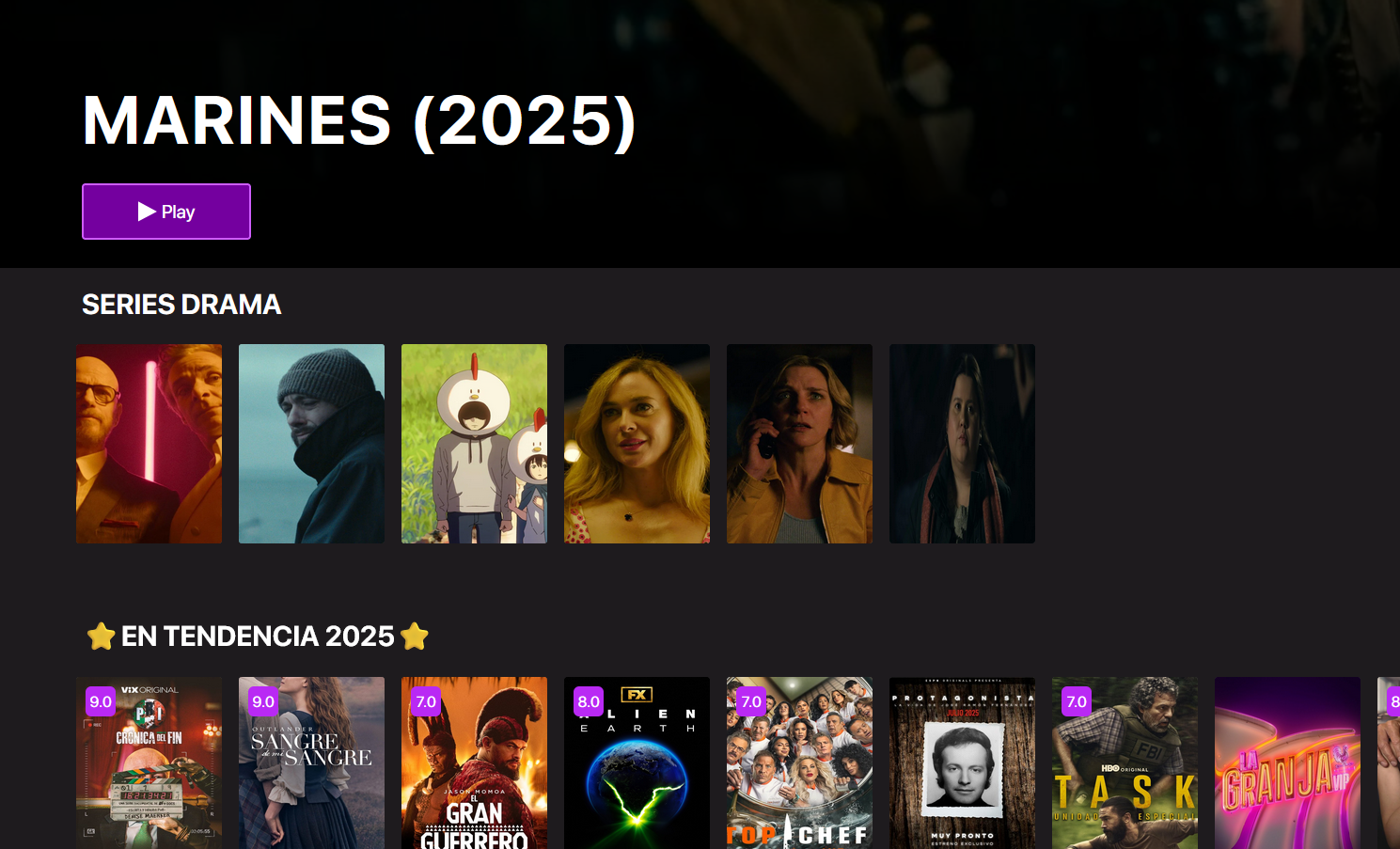 Modo oscuro del Webplayer M327